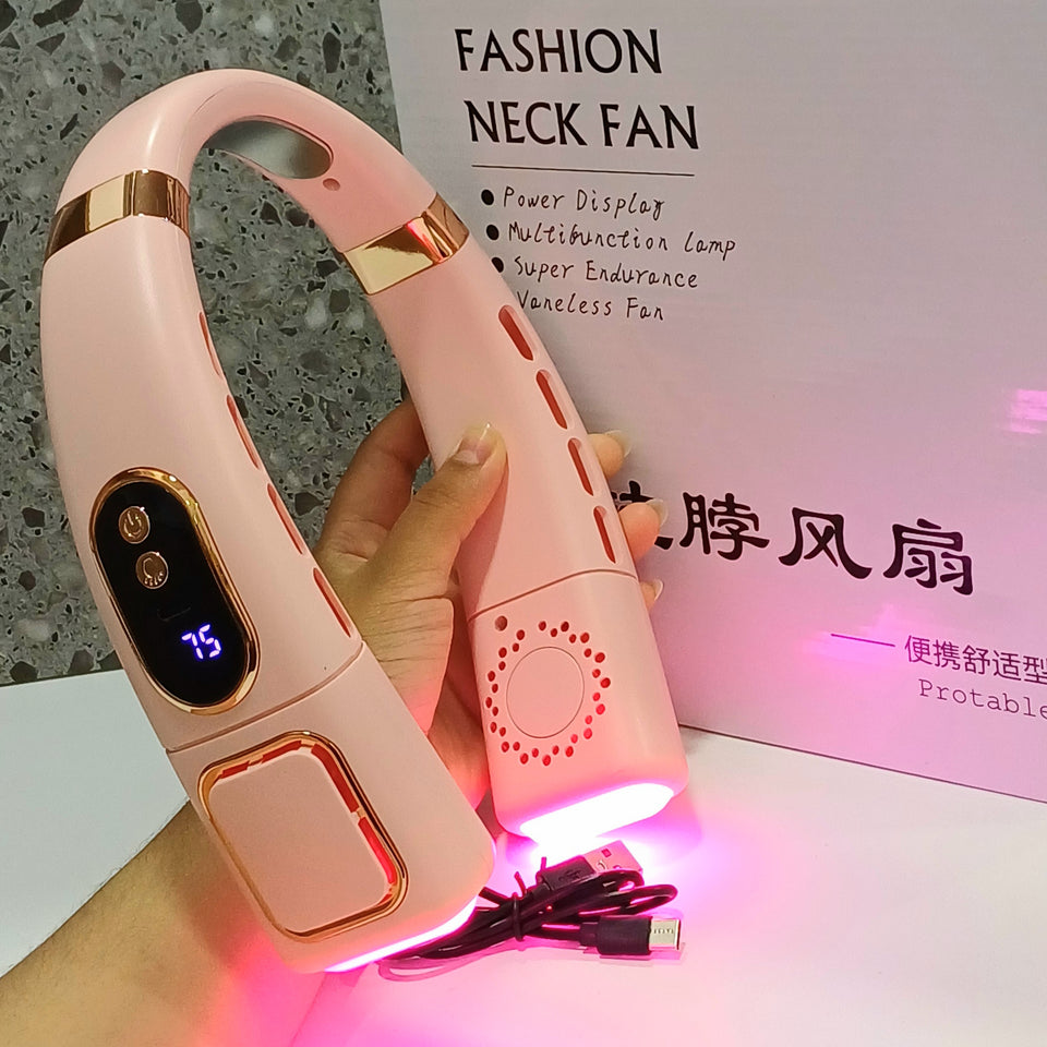 VENTILADOR DE CUELLO PORTATIL CON LUZ LED